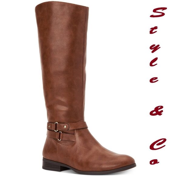 Women's Riding Boots, Style & Co  Kindell Tall Boots, Bourbon - Picture 1 of 5